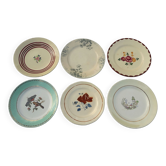 Set de 6 assiettes plates différentes