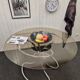 Chrome and smoked glass table.