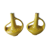 Pair of ancient vases/soliflores, in ceramics from Sarreguemines, 3756