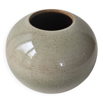 Vase Boule en céramique émaillée signé (Pictogramme a identifier)