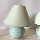 Pair of vintage water green lamps