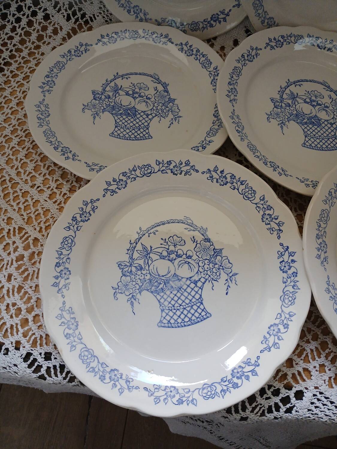 7 antique dinner plates