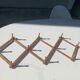 Wall coat rack in wood accordion 10 old hooks