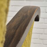 1950s, Danish vintage chair, light green cotton/wool fabric, beech wood.