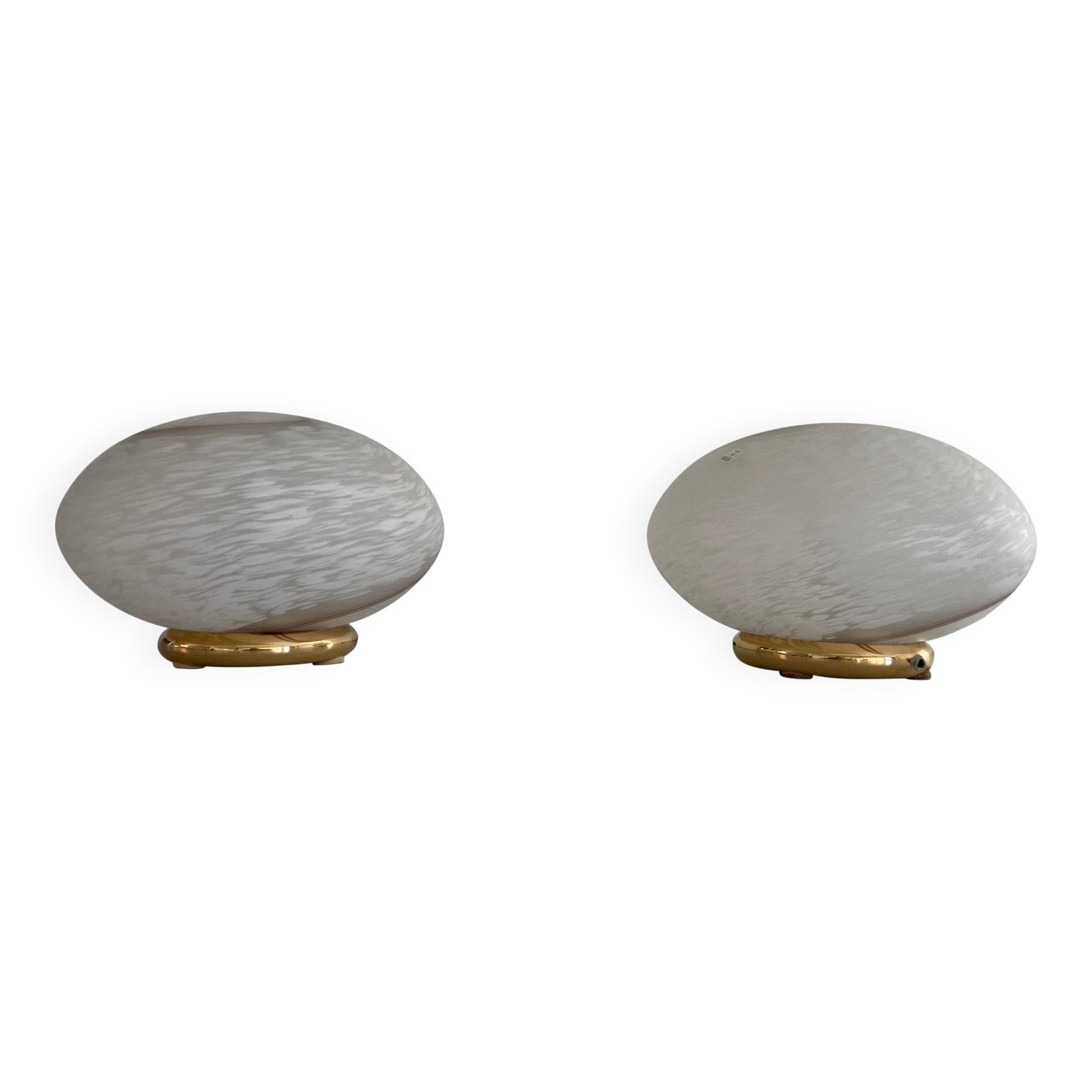 Pair of mid-century glass table lamps by Vetri Murano, 1960s, Italy.