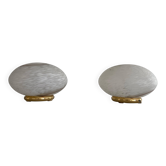 Pair of mid-century glass table lamps by Vetri Murano, 1960s, Italy.