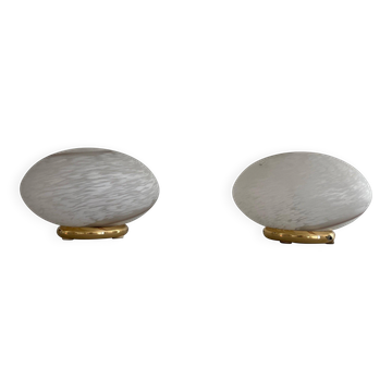Pair of mid-century glass table lamps by Vetri Murano, 1960s, Italy.