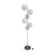 Lampadaire chrome 6 boules opalines