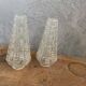 2 short glass tulips 16 cm for chandelier lamp