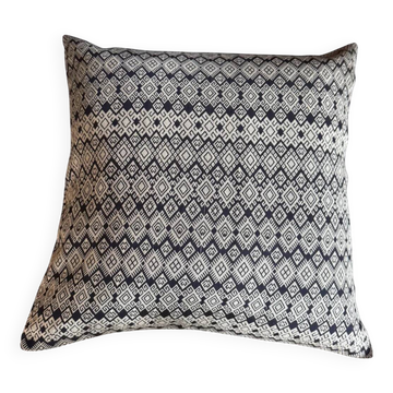 Navy blue and beige Kachin cushion cover (RIDA)