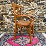 Children's bistro chair in wood and caning