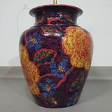 Hand-turned ceramic / glazed vase lamp holders 1970s (most likely French)