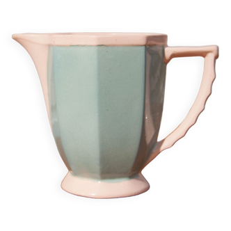 Digoin Sarreguemines ceramic pitcher, art deco pitcher, jug, pitcher