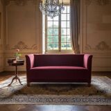 Vintage Red Velvet Sofa, 1950s