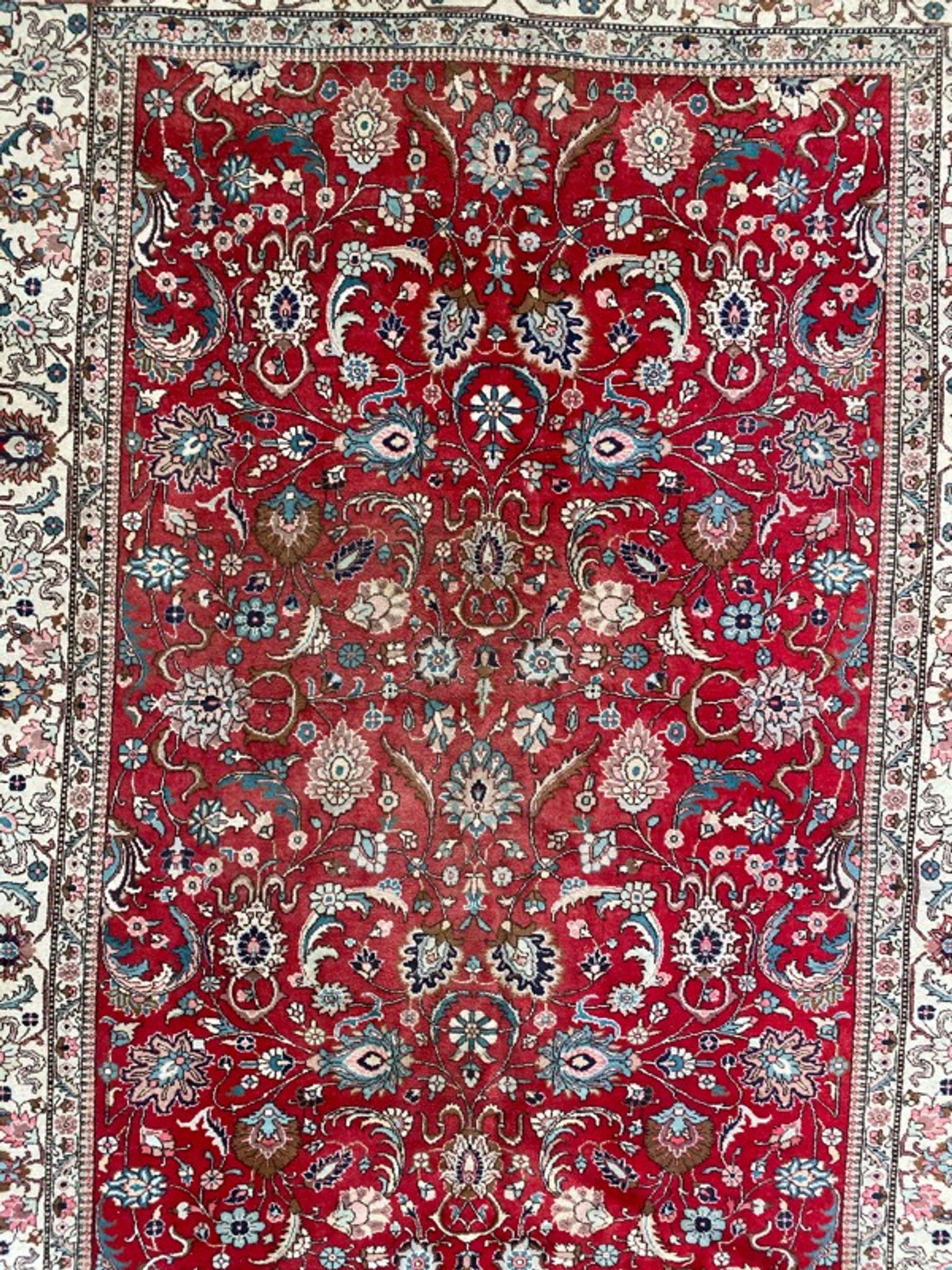 Large vintage Persian carpet tabriz 244x344 cm