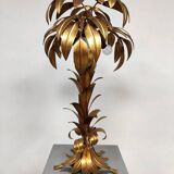 Vintage brass leaf palm tree table lamp Hans Kögl