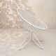 Fauteuil vintage en treillis d'acier laqué blanc – design moderniste