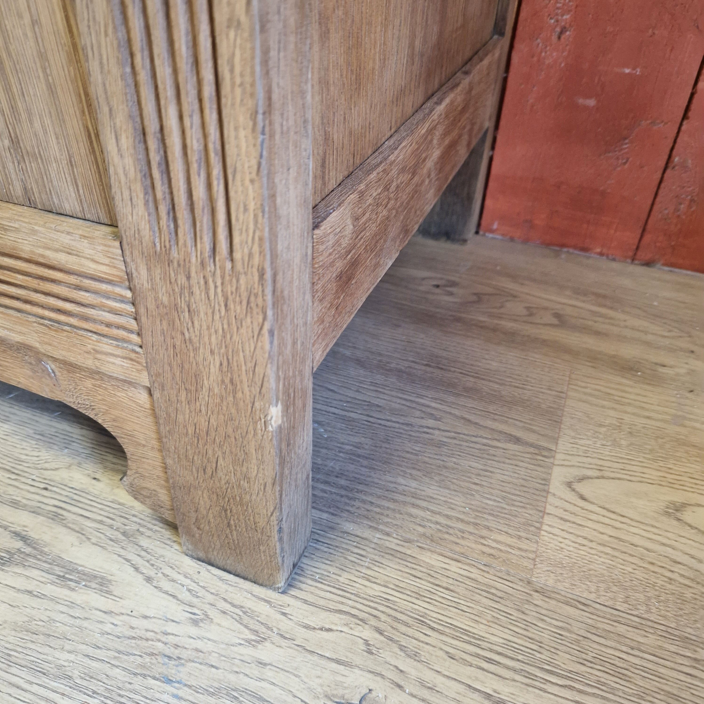 Sideboard two doors two drawers in renovated oak art deco style
