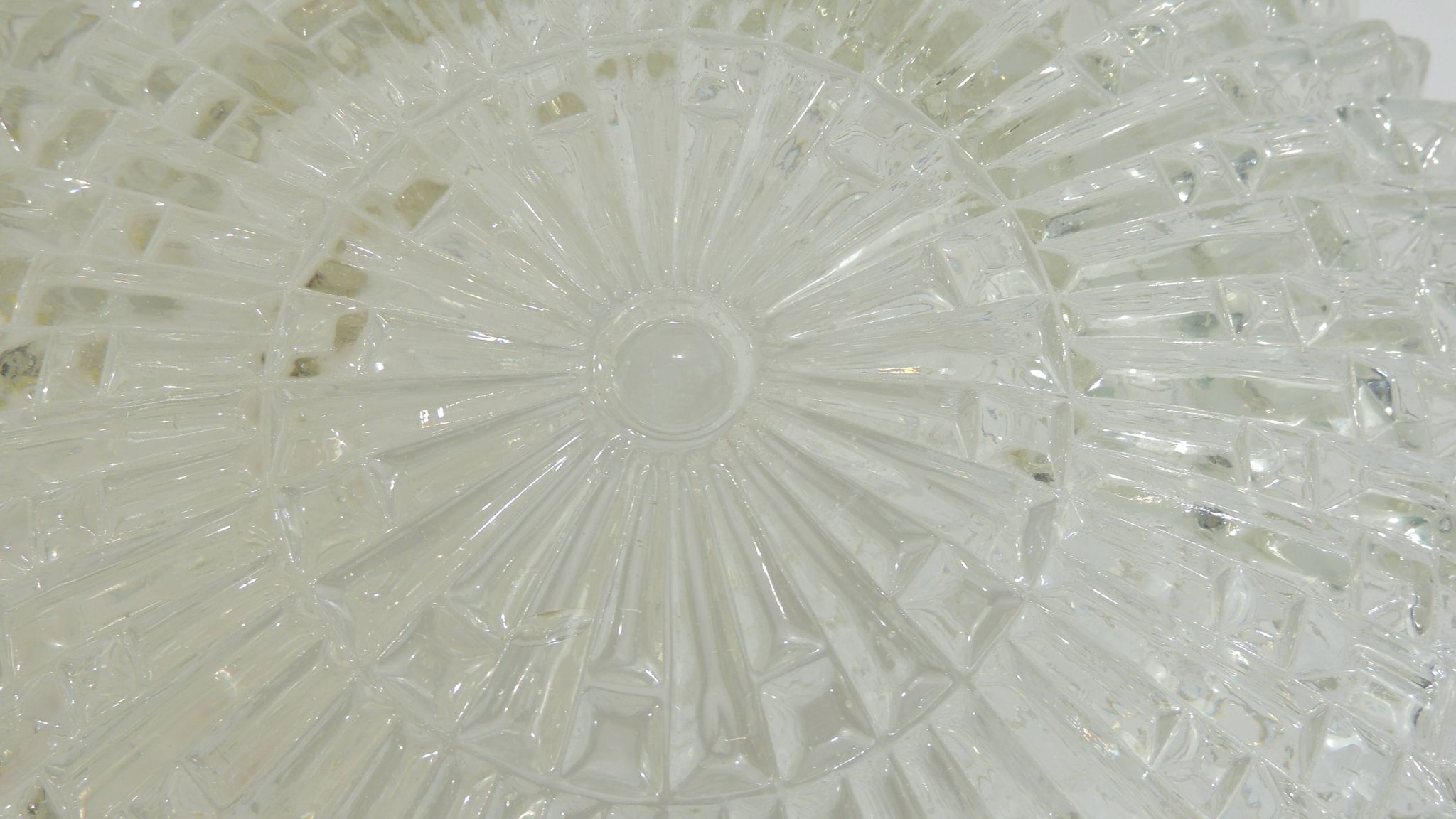 1970s vintage cut glass suspension – retro design ball lamp – L