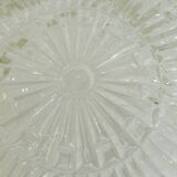 1970s vintage cut glass suspension – retro design ball lamp – L