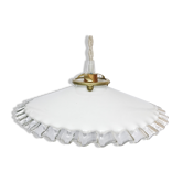 Suspension en opaline blanche et bord transparents