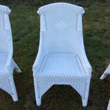 Set of vintage f rattan chairs