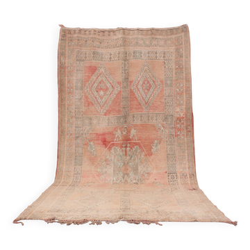 Tapis marocain berbère vintage en laine fait main