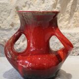 Saint-Paul-de-Vence red flamed earthenware vase circa 1970