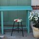 Console vintage vert menthe avec son tabouret