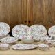 English porcelain service by Johnson Bros model Rose Chintz.
