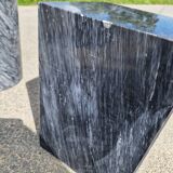 Vintage sculptural coffee table in marble and glass from the 80s
