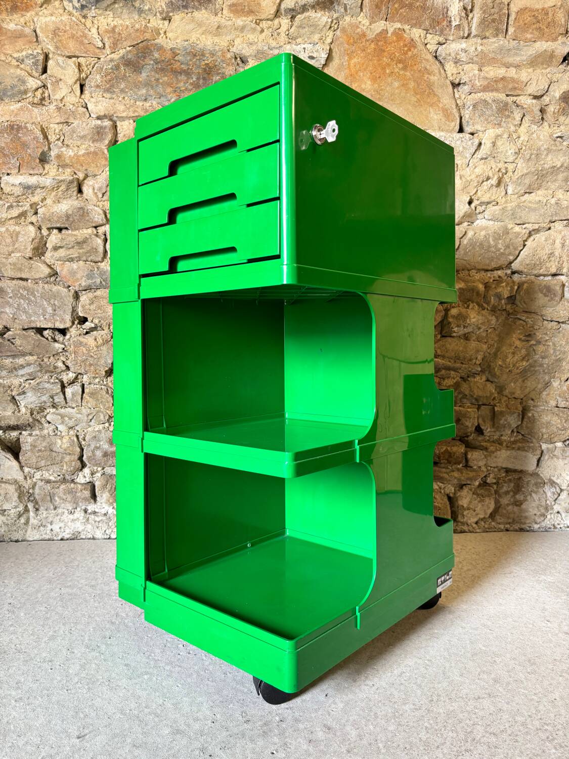Architect's rolling cart by Giovanni Pelis for Stile Neolt 1970