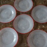 Set of 6 Rotor Plates by Jan Sylwester Drost with hand painted edge