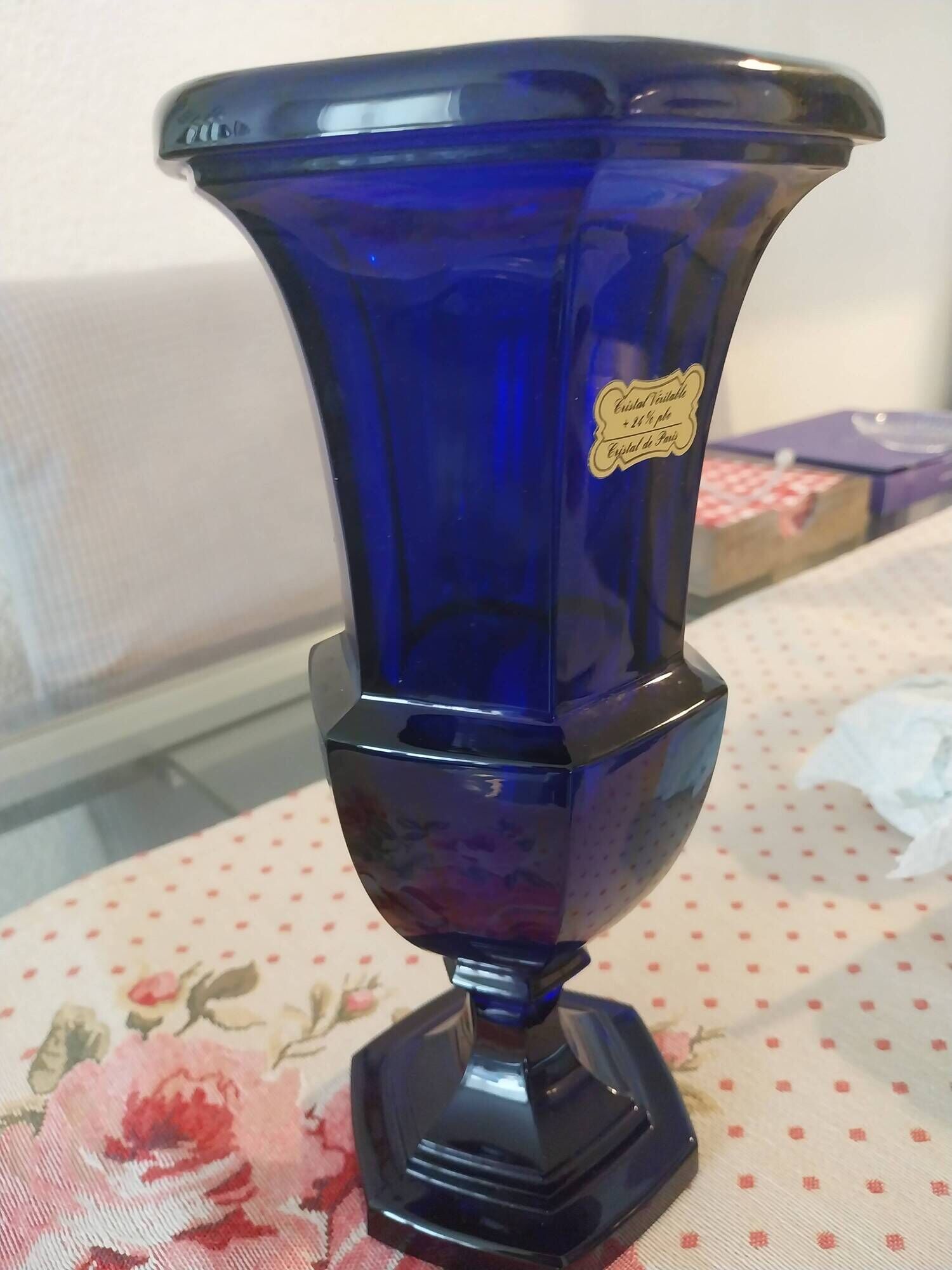 Vase en cristal de Paris style Médicis
