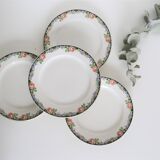 Set of 4 dessert plates Digoin Sarreguemines, vintage French, authentic, rare