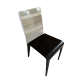 Roche Bobois chair in dark brown wood and plexiglass