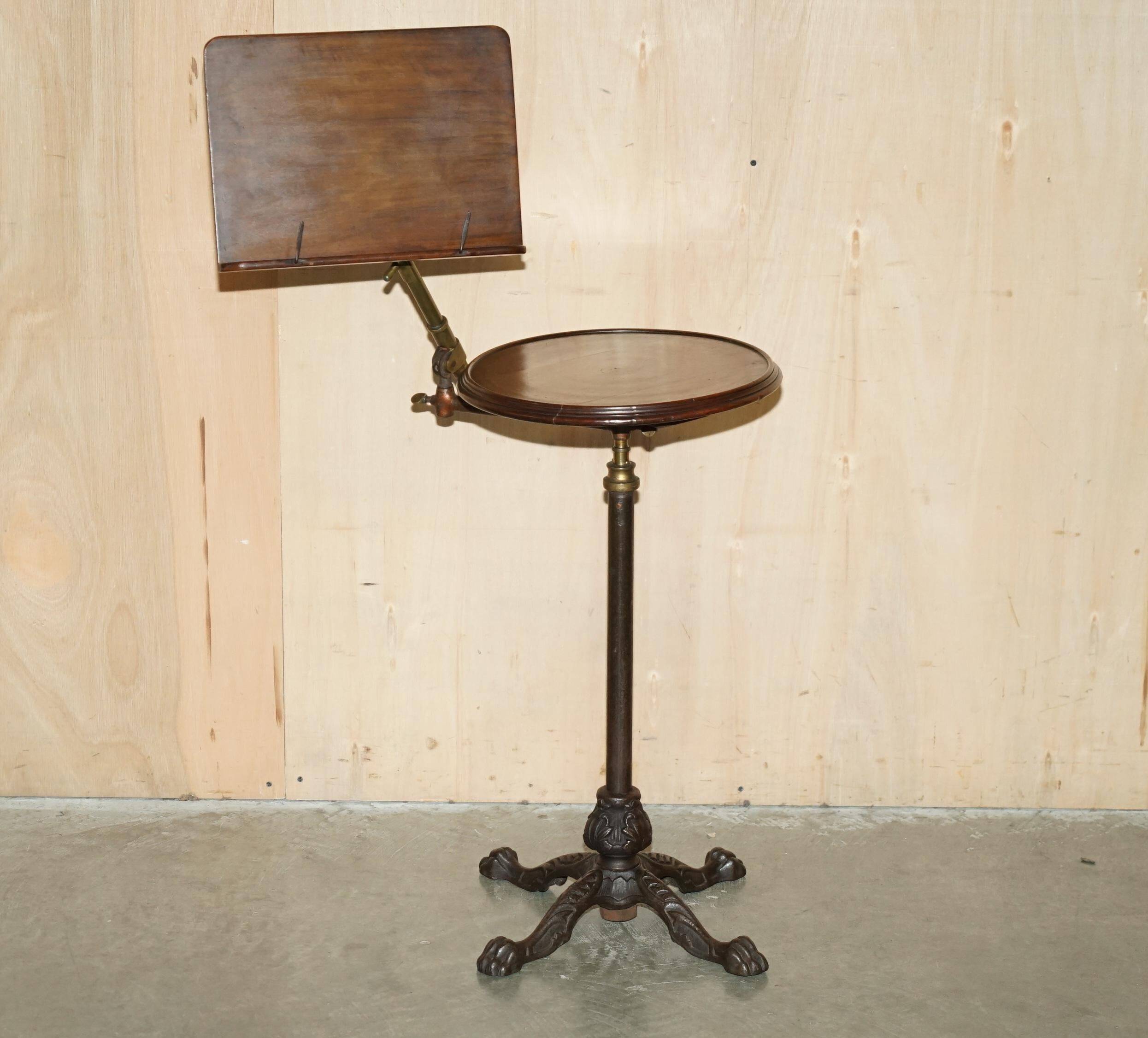 Adjustable Victorian reading or music table Leveson & Son metal