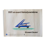 Original poster "En avant Citroën, l'aérodynamiquesme" Raymond Savignac 35x49cm 1981