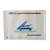 Original poster "En avant Citroën, l'aérodynamiquesme" Raymond Savignac 35x49cm 1981