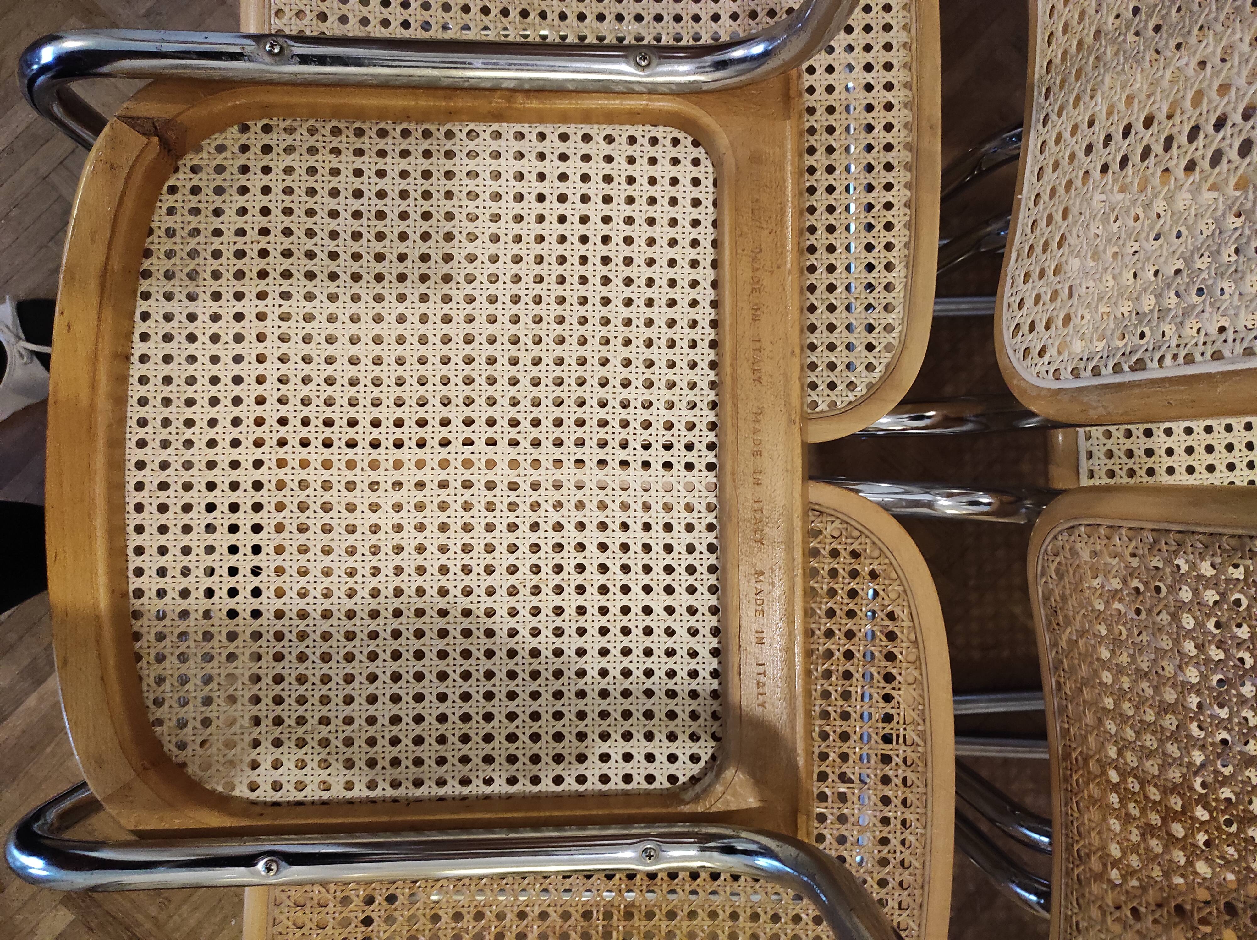 Lot of 6 chairs Breuer cesca b32