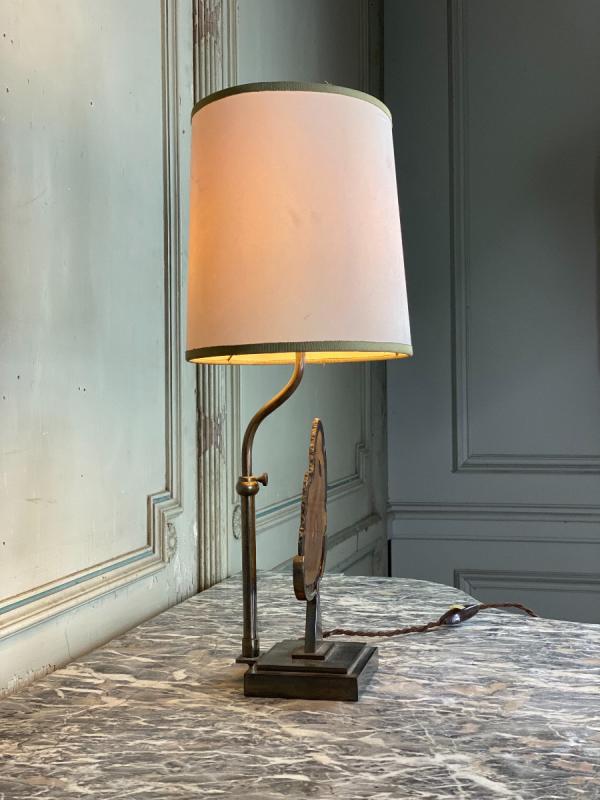 Plaque D'Agathe Montée En Lampe, circa 1980