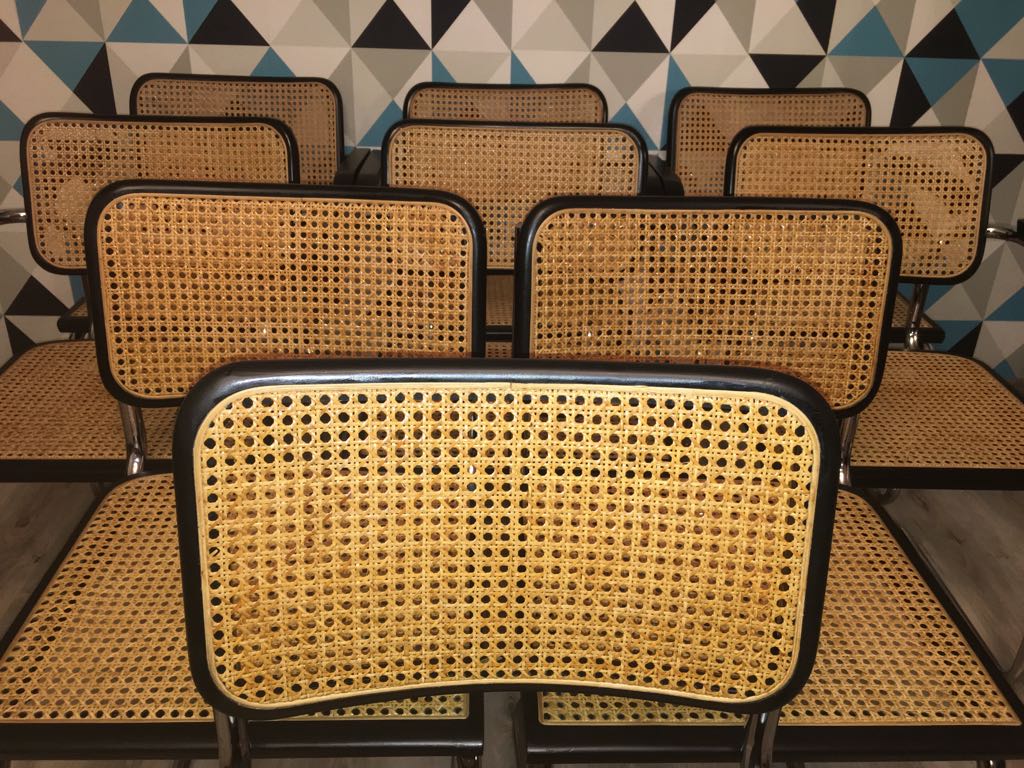 Set of 6 armchairs Marcel Breuer b64 vintage made in italy