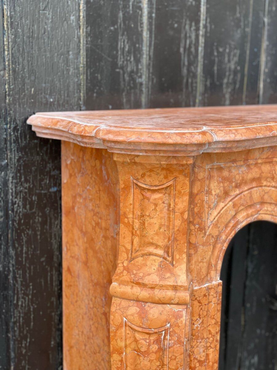 Louis XV style fireplace in red Verona marble
