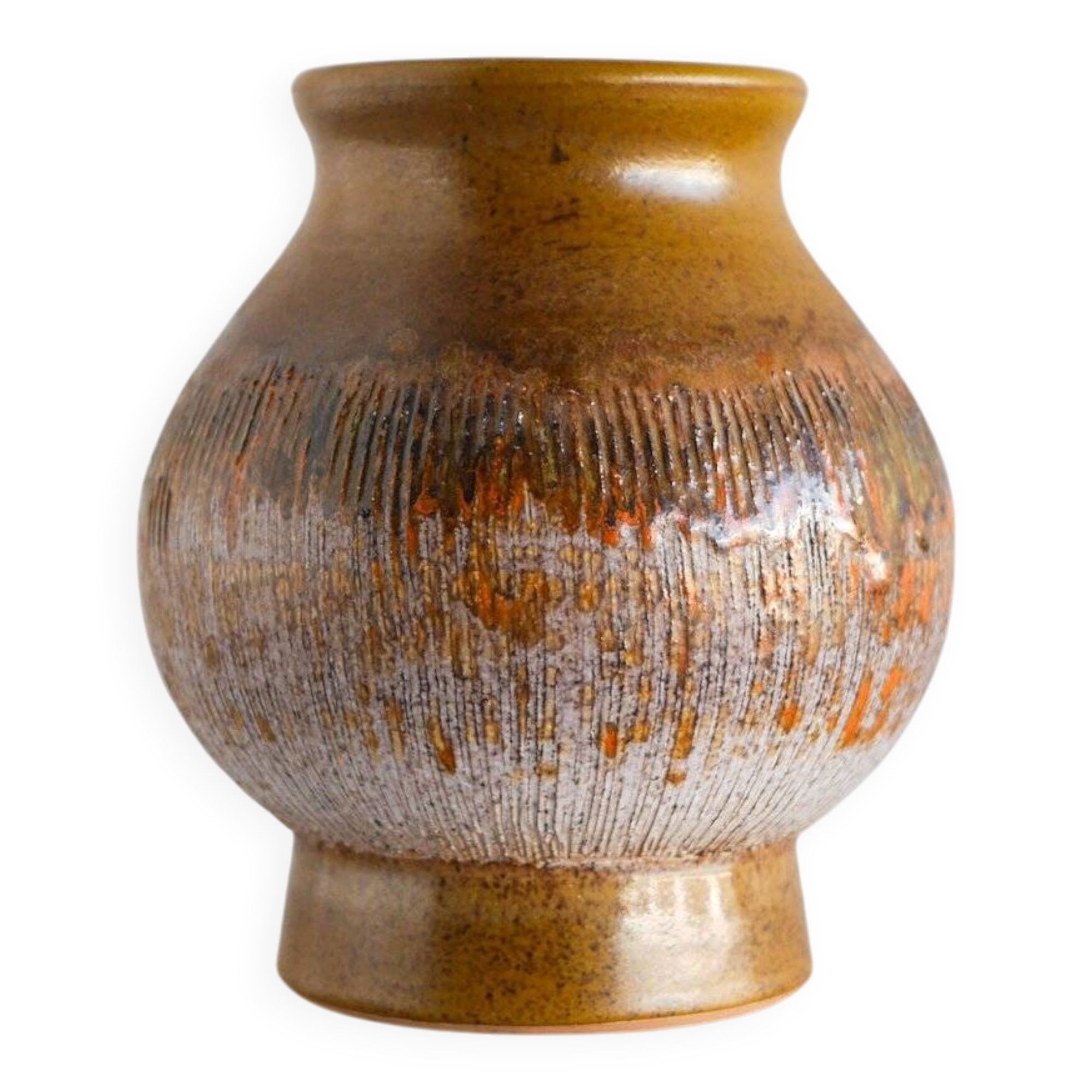 Mid-century Scandinavian modern art pottery vase in ceramic from Tilgmans, Sweden