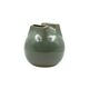 Mid-century Modern green spherical gres vase, Franco Bucci Italy ca. 1970