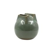 Mid-century Modern green spherical gres vase, Franco Bucci Italy ca. 1970