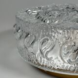 Lampe de plafond des années 1960/1970, montage encastré, verre, métal, design Space Age