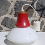 Suspension in opaline and wood