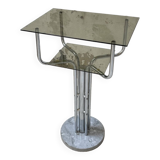 80s glass and marble console