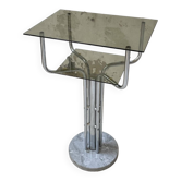 80s glass and marble console